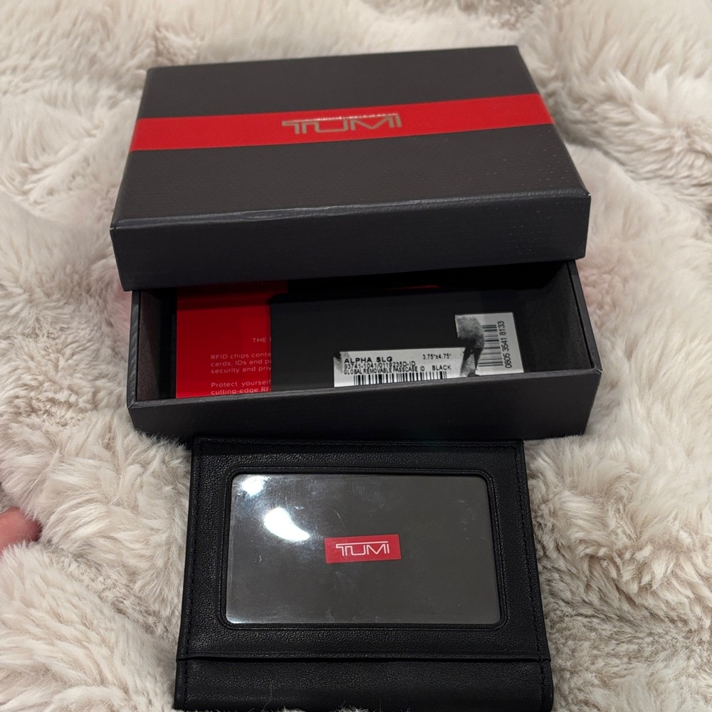 Tumi Black Leather Card Case